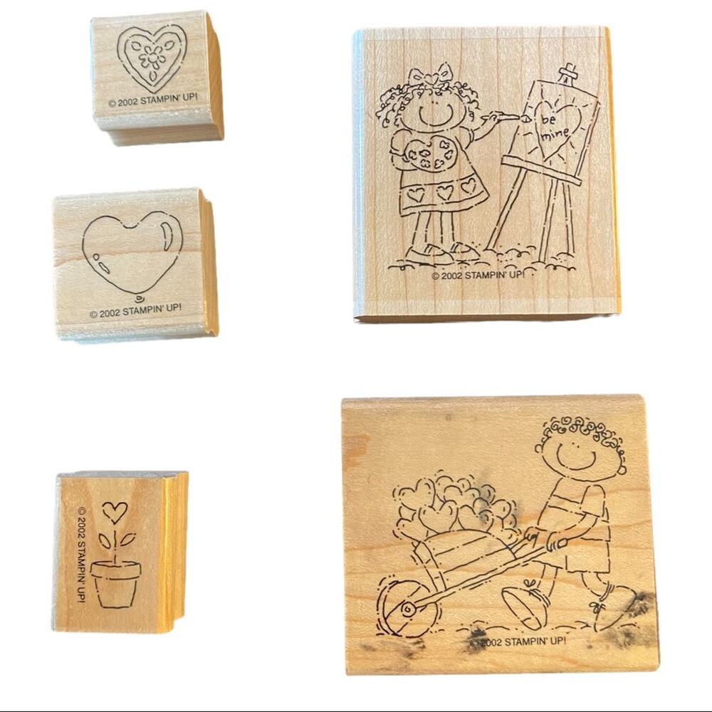 Stampin’ Up Be Mine Love Hearts Set Of 5 Rubber Stamps